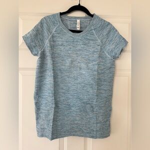 Athleta Momentum Seamless T-shirt Blue Space Dye